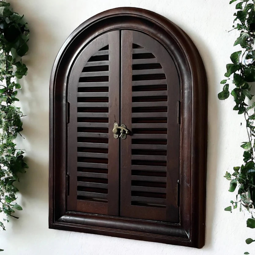 Arch Hand Carved Solid Wooden Window Mirror 68