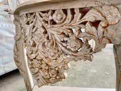French Arched Hand Carved Indian Solid Wood Console Hall Table