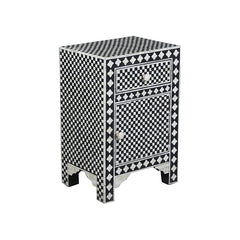 Bone Inlay Star Geometrical pattern Bedside Table 69