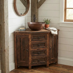 Indian Hand Carved Solid Wood Bathroom Vanity V20