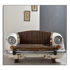 Transport Metal Industrial Jodhpur old classic recycled car seat sofa