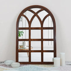 Hand Carved Solid Wooden Arch Mirror Frame 41