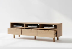 The Attic Hand Carved Mango Wood TV Unit Natural 73