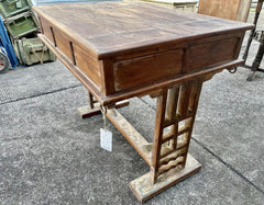 Antique Vintage Indian Hand Carved Solid Wood Console Hall Table