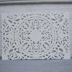 Dynasty Carved Panel Bedhead White