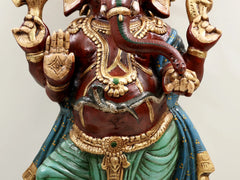 Indian Lord Ganesha Handmade Brass Statue