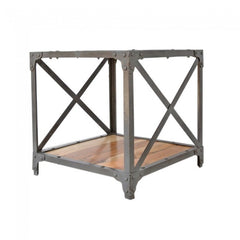 Angle Industrial French Lamp Side Table Natural 50x50cm