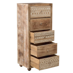 The Attic Jodhpur Tallboy Wooden Chest of Drawer Natural