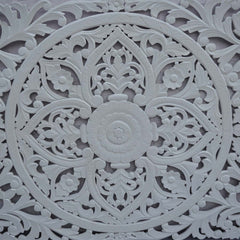 Dynasty Carved Panel Bedhead White