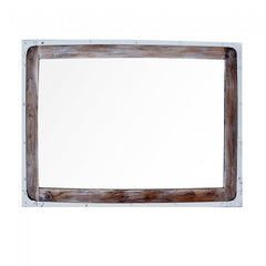 Angle Industrial Wall Bathroom Mirror Frame White 90cm