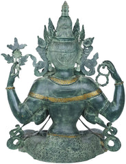 Indian Brass Tibetan Buddhist Buddha In Brass Statue