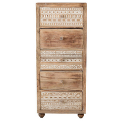 The Attic Jodhpur Tallboy Wooden Chest of Drawer Natural