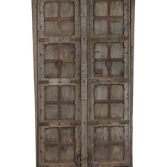 Indian Vintage Antique Hand Carved Reclaimed Wood Door Panel 99