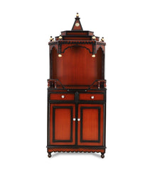 Large Sized Handmade Solid Wood Home Temple In Brown