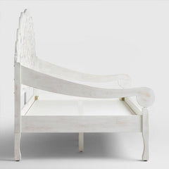 Mughal Garden Hand Carved Jali Daybed White Large