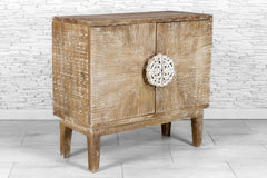 Indian Hand Carved Solid Wood Cabinet Natural 07