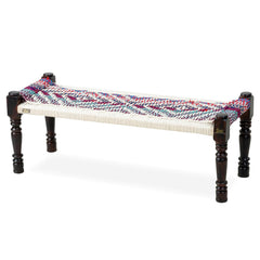 Indian Solid Wood Handmade Rajasthani Charpai Bench Khat Manjhi Woven Charpai Daybed