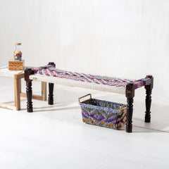 Indian Solid Wood Handmade Rajasthani Charpai Bench Khat Manjhi Woven Charpai Daybed