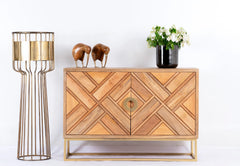 Kraft Bazaar Indian Mango Wood Hand Carved Sideboard