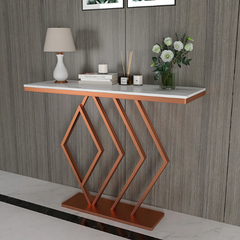 The Attic Olga Chic Marble and Metal Console Table Copper