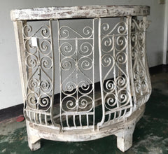 Angle Industrial Iron With Solid Wood Console Hall Table