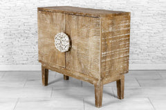 Indian Hand Carved Solid Wood Cabinet Natural 07