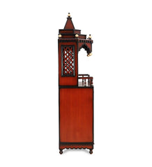 Large Sized Handmade Solid Wood Home Temple In Brown