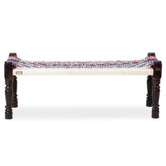 Indian Solid Wood Handmade Rajasthani Charpai Bench Khat Manjhi Woven Charpai Daybed