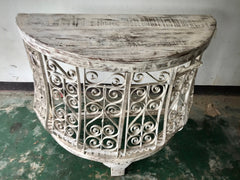 Angle Industrial Iron With Solid Wood Console Hall Table
