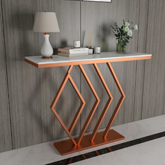 The Attic Olga Chic Marble and Metal Console Table Copper