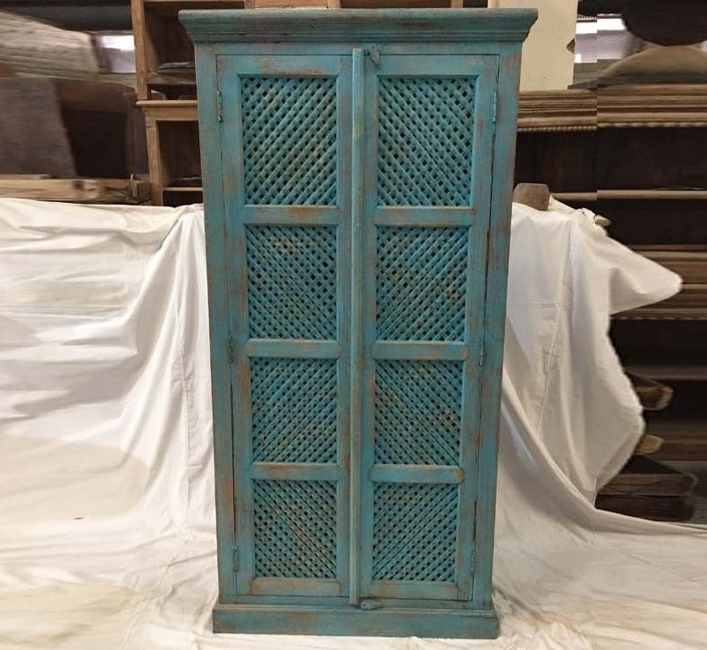 Indian Solid Wood Cupboard Cabinet Blue