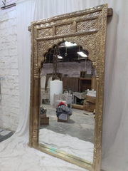 Mehrab Carved Mirror Frame With Golden Finish 180x220 cm  -  