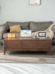 Indian Hand Carved Solid Wood Two Drawer Coffee Table C111