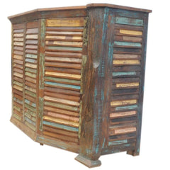 Nirvana Reclaimed Timber Boat Wood Home Bar in Multicolor