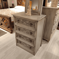 Hand Carved Solid Hard Wood Dresser Chest of Drawers D6