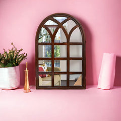 Hand Carved Solid Wooden Arch Mirror Frame 41