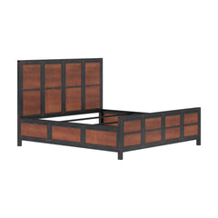 Miller Industrial Indian Solid Wood Iron Platform Bed