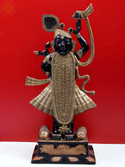 Indian Lord Shri Krishna as Shrinath Ji Brass Statue