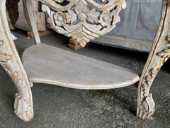 French Arched Hand Carved Indian Solid Wood Console Hall Table