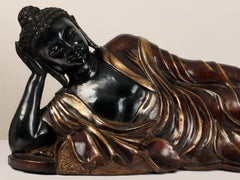 Indian Brass Tibetan Buddhist Buddha In Brass Statue