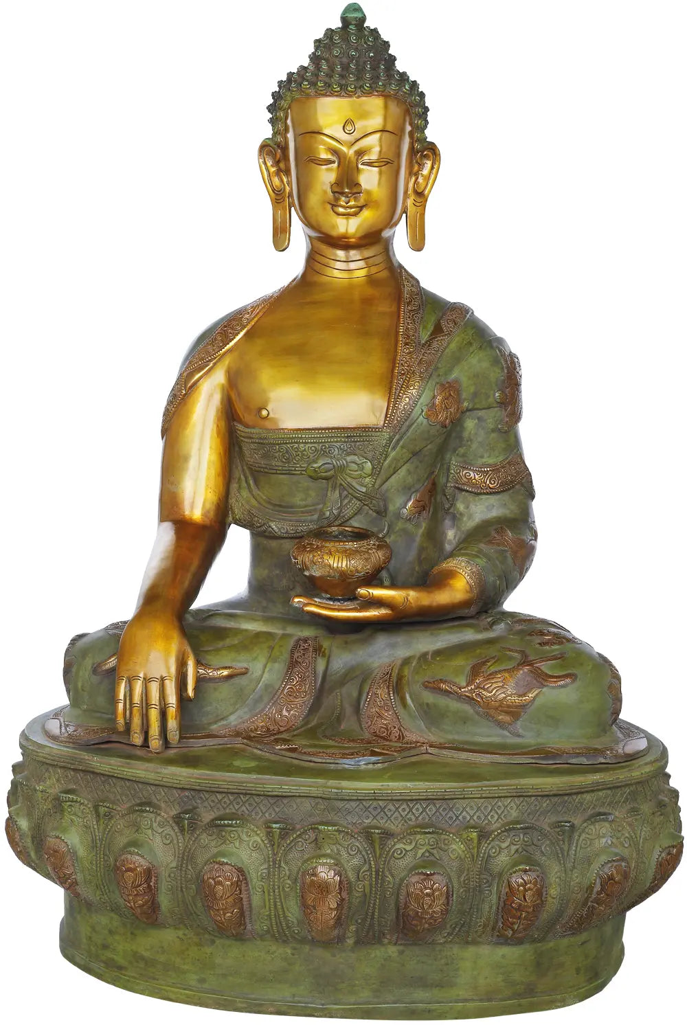 Tibetan Buddhist Lord Buddha In Brass Statue