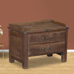 Indian Hand Carved Solid Wooden Bedside Table 70