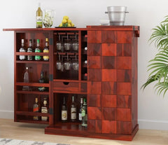 Diamond Solid Wooden Rustic Expandable Bar Cabinet