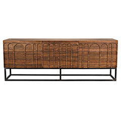 Angle Industrial Metal and Wood Chest of Drawers Sideboard