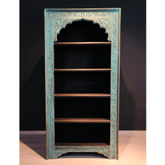 Mehrab Indian Hand Carved Solid Wood Bookshelf B1
