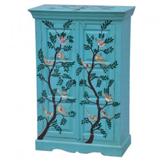 Pandora Hand Painted Cabinet Blue Birds Floral