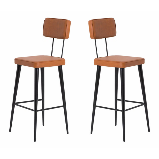 The Attic Metal Bar Chair Set of 2 Brown