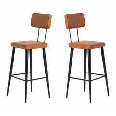 The Attic Metal Bar Chair Set of 2 Brown