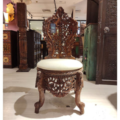 Indian Hand Carved Solid Wood Chair For Dining & Living Room 02
