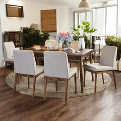 Hand Carved Solid Wood 6 Seater Dining Table Set 20